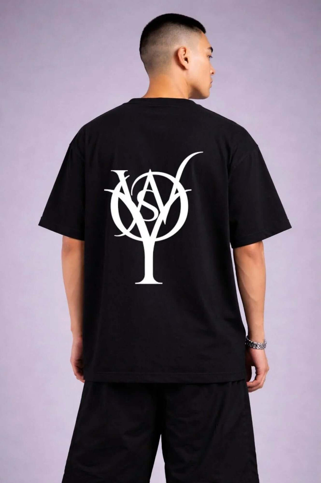 Men's Oversized WYOS Black Signature Tee - Trendy & Sustainable