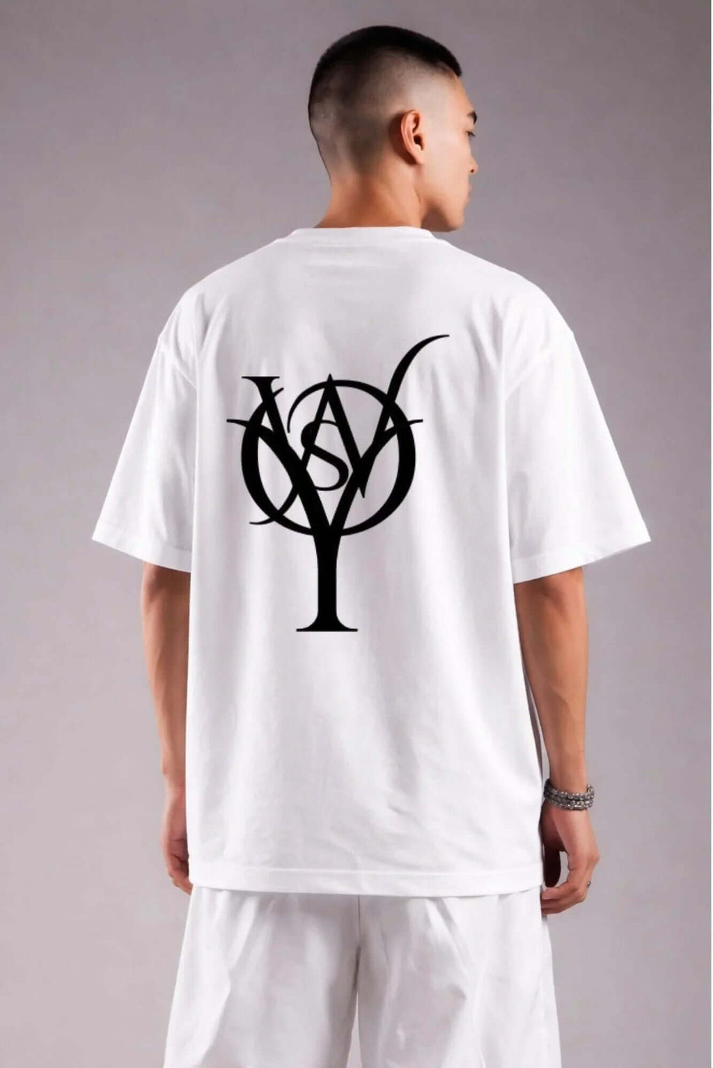 Oversized WYOS White Signature Tee - Trendy & Sustainable
